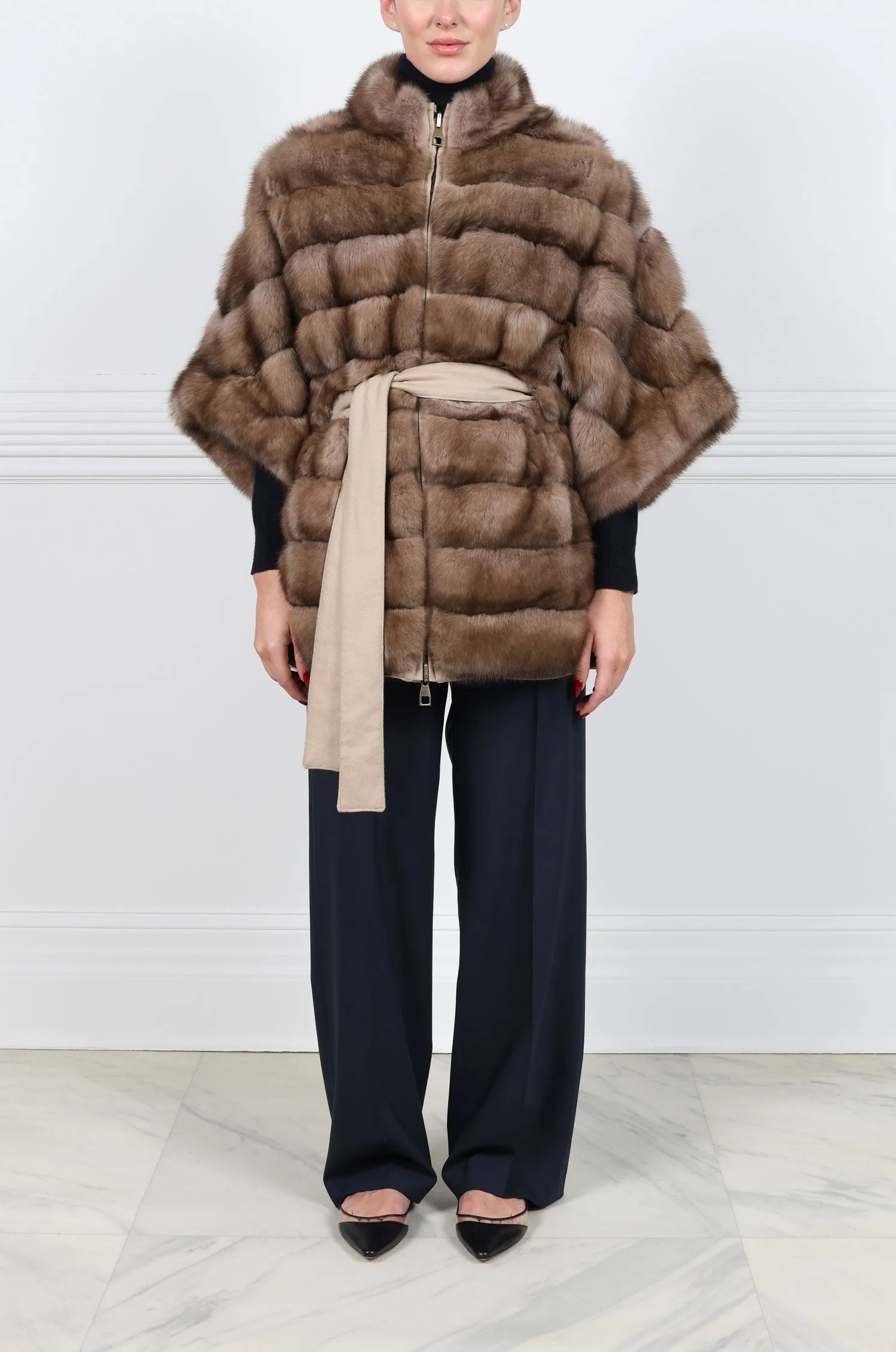 The Kina Drop Shoulder Reversible Sable to Cashmere Jacket sold by Pologeorgis product image thumbnail 3