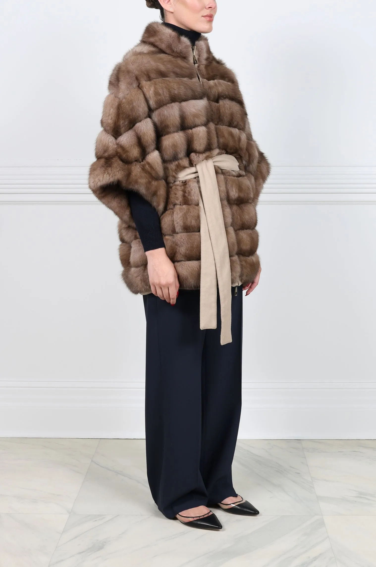 The Kina Drop Shoulder Reversible Sable to Cashmere Jacket sold by Pologeorgis product image thumbnail 4