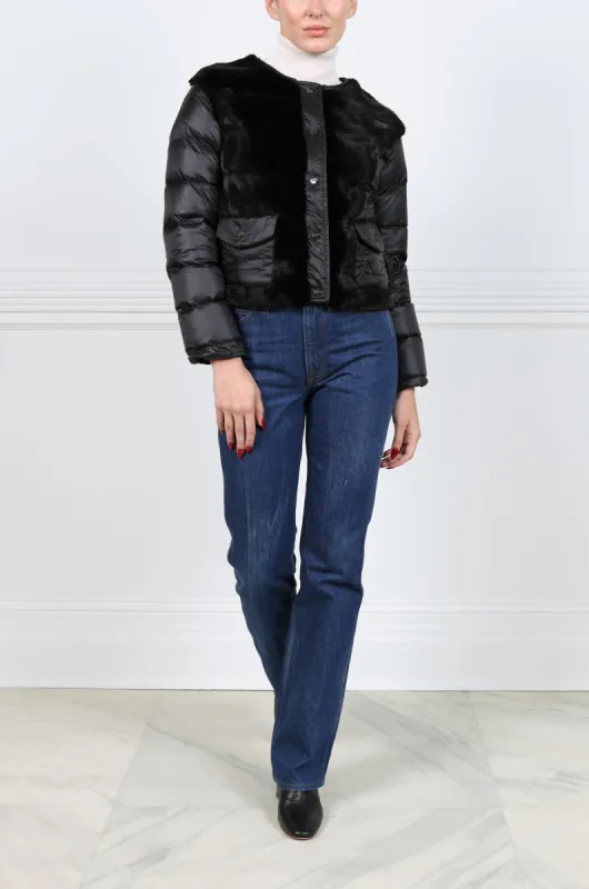 The Bucket Mink Fur & Nylon Puffer Jacket sold by Pologeorgis