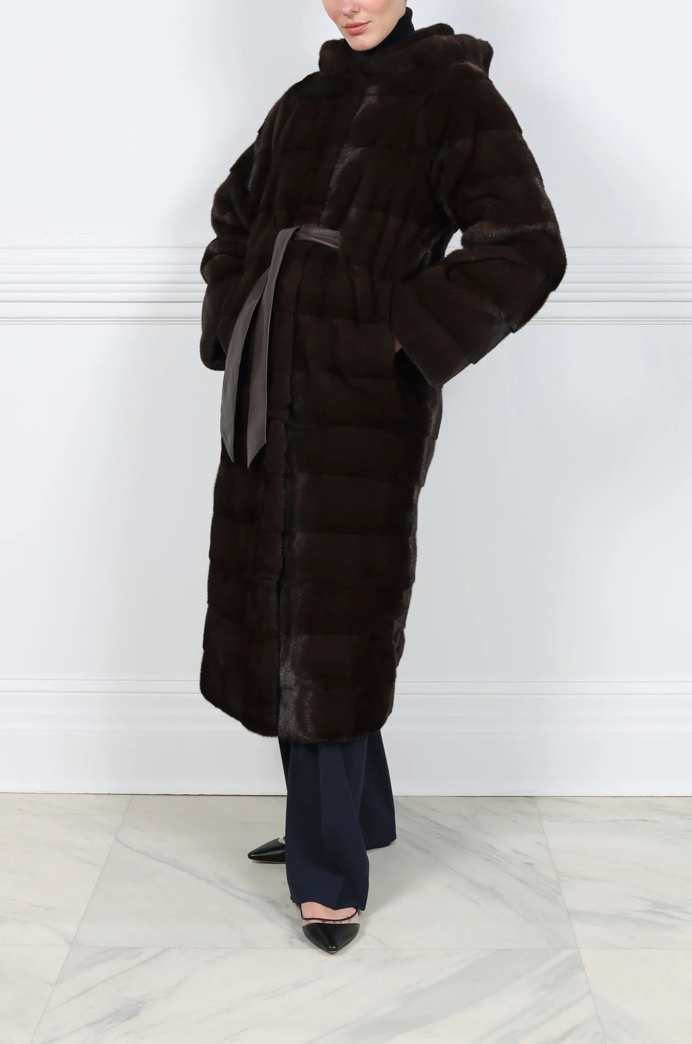 The Zippy Horizontal Mink Fur Coat sold by Pologeorgis