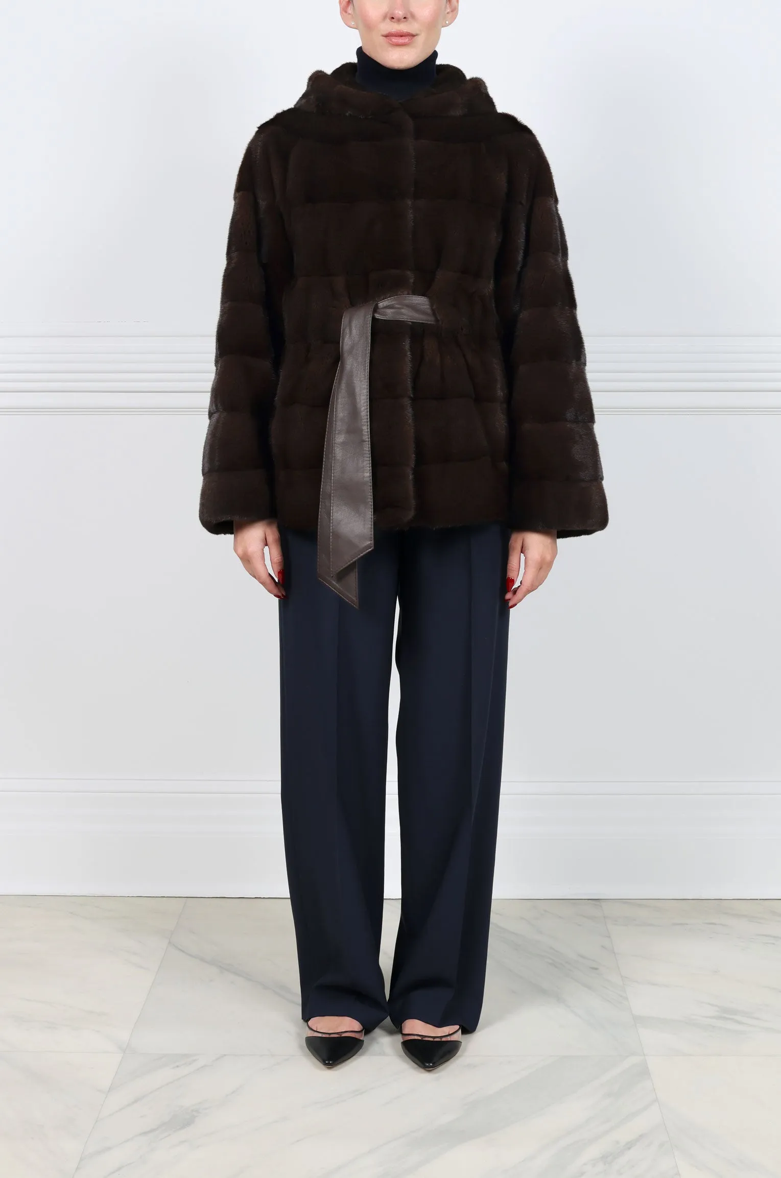 The Zippy Horizontal Mink Fur Coat sold by Pologeorgis product image thumbnail 3