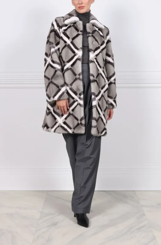 The Victoria Intarsia Mink Fur Coat sold by Pologeorgis