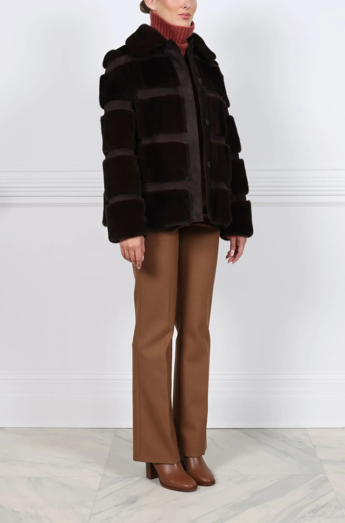 The Lodge Mink Fur & Suede Jacket sold by Pologeorgis product image thumbnail 5