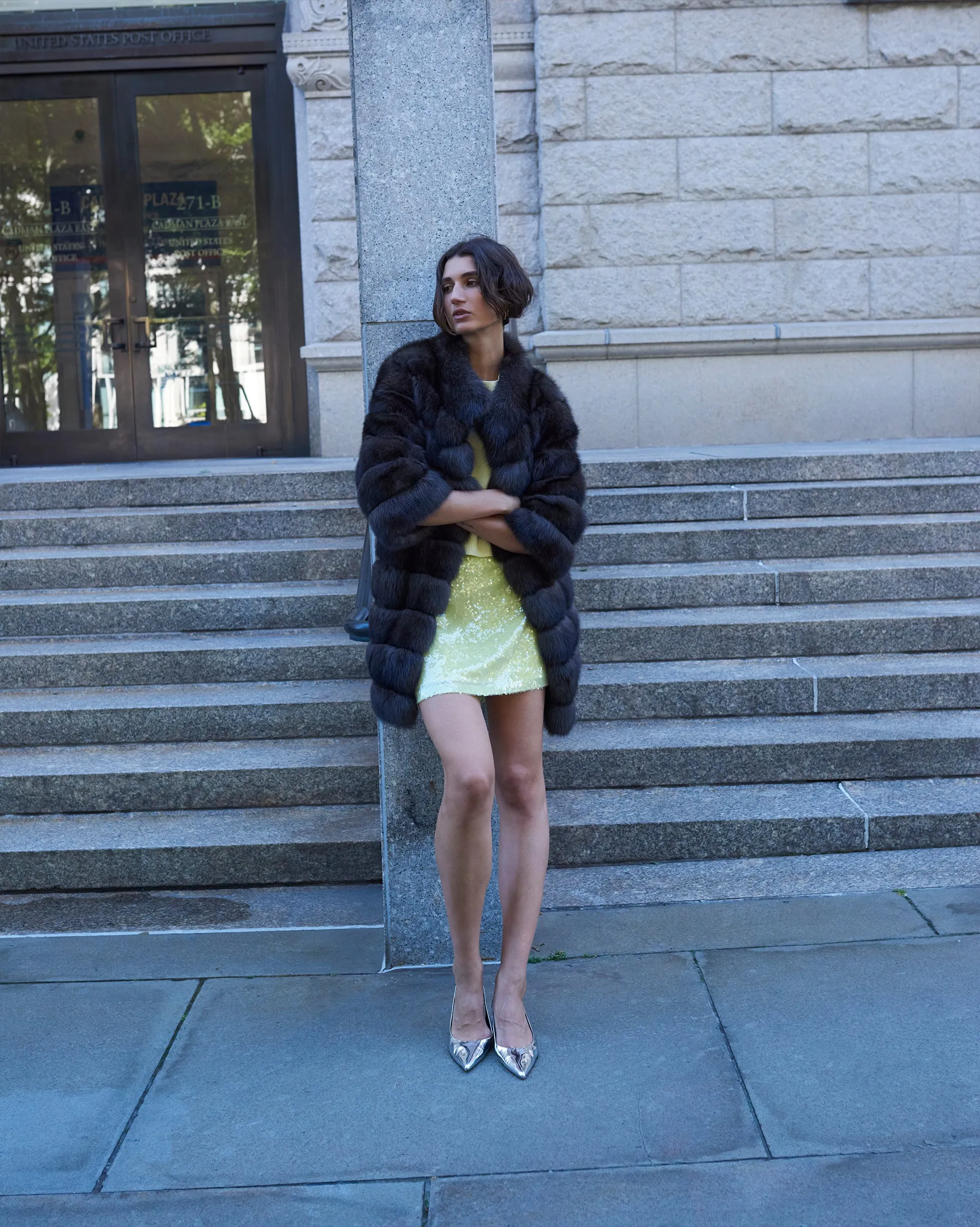 The Blake Horizontal Sable Coat sold by Pologeorgis product image thumbnail 2