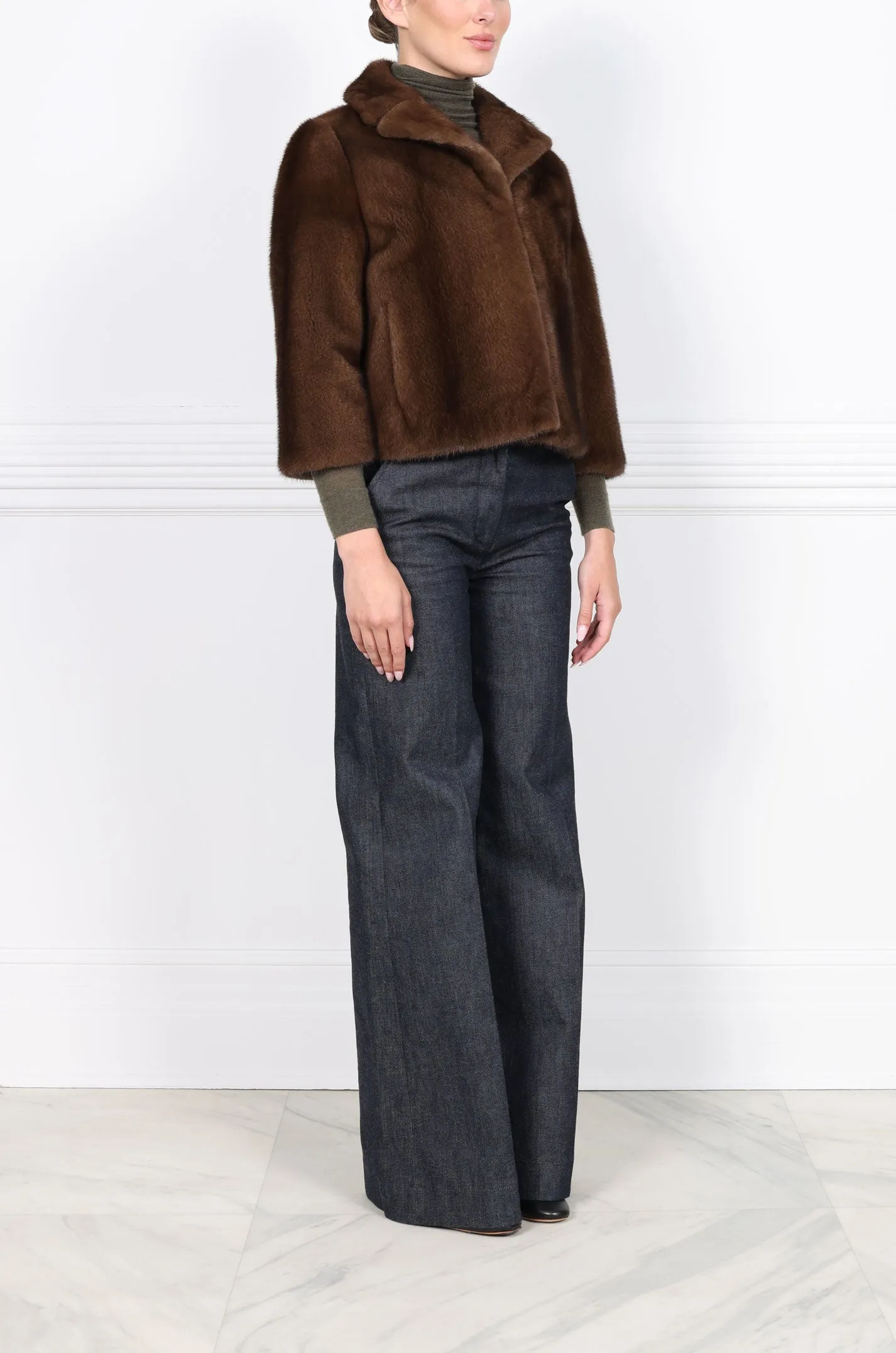 The Zion Cropped Mink Fur Jacket sold by Pologeorgis product image thumbnail 4