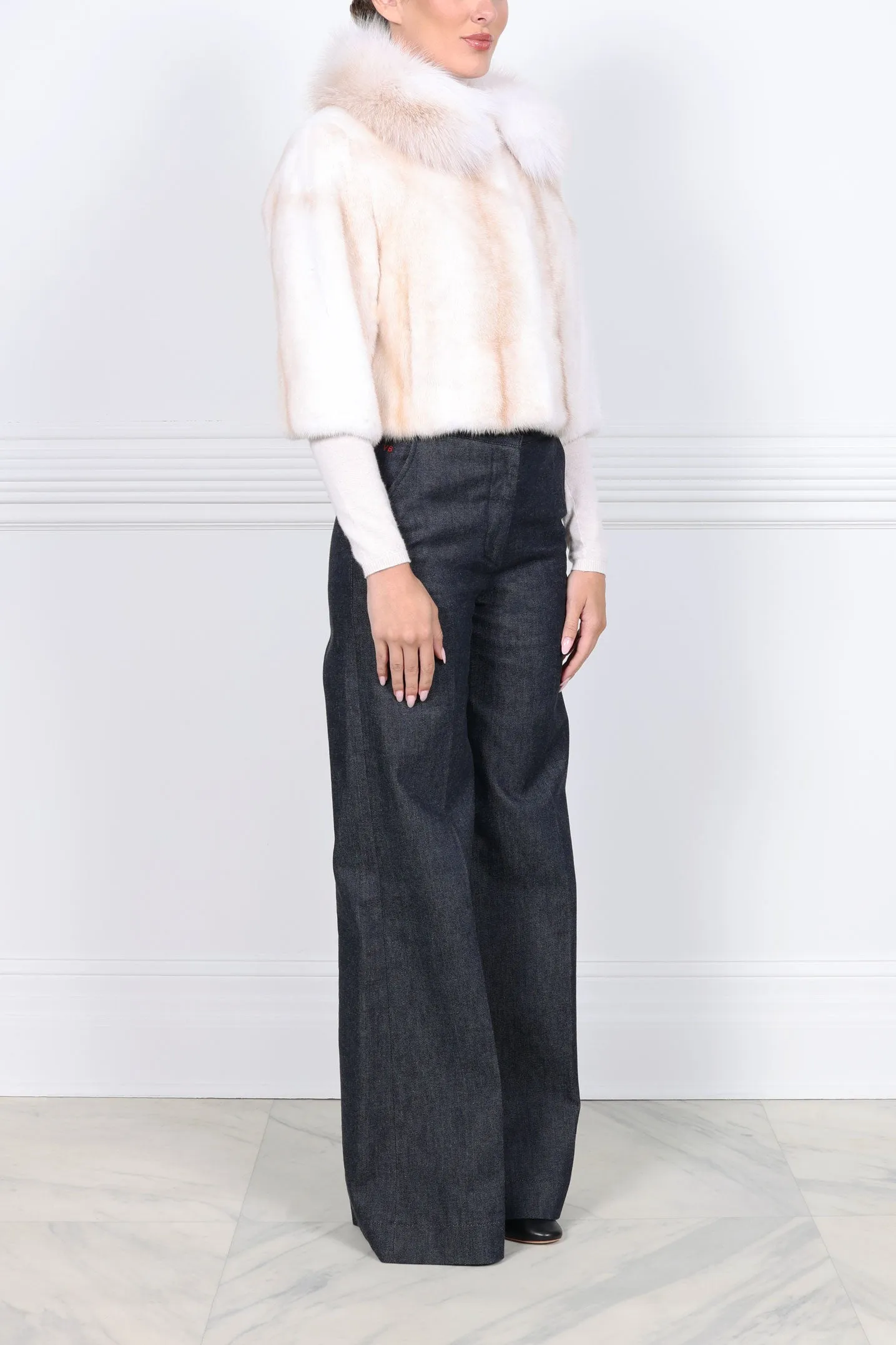 The Theo Crop Mink Jacket sold by Pologeorgis product image thumbnail 4