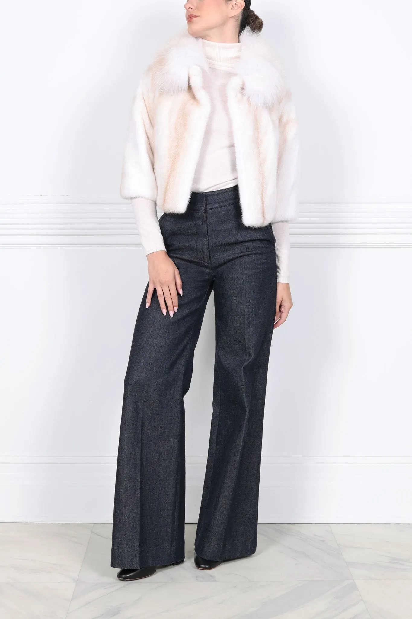 The Theo Crop Mink Jacket sold by Pologeorgis product image thumbnail 3