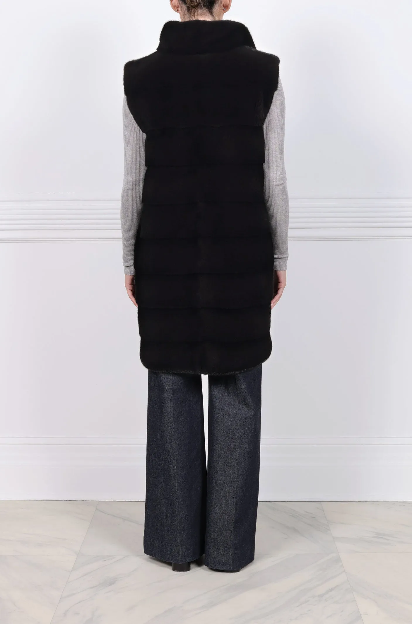 The Luca Mink Vest with Zippers sold by Pologeorgis product image thumbnail 4