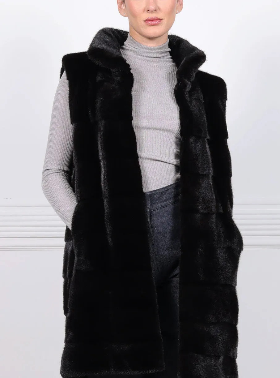 The Luca Mink Vest with Zippers sold by Pologeorgis product image thumbnail 2