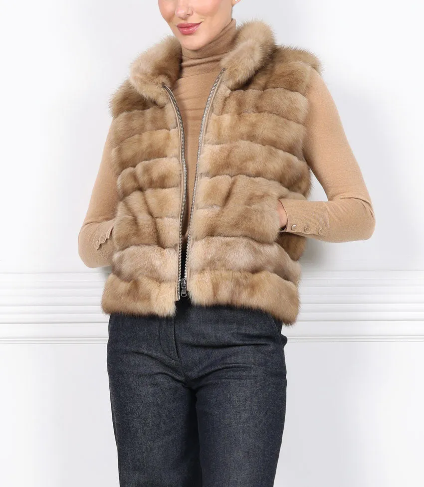 The Eliana Golden Sable Zip Vest sold by Pologeorgis product image thumbnail 3