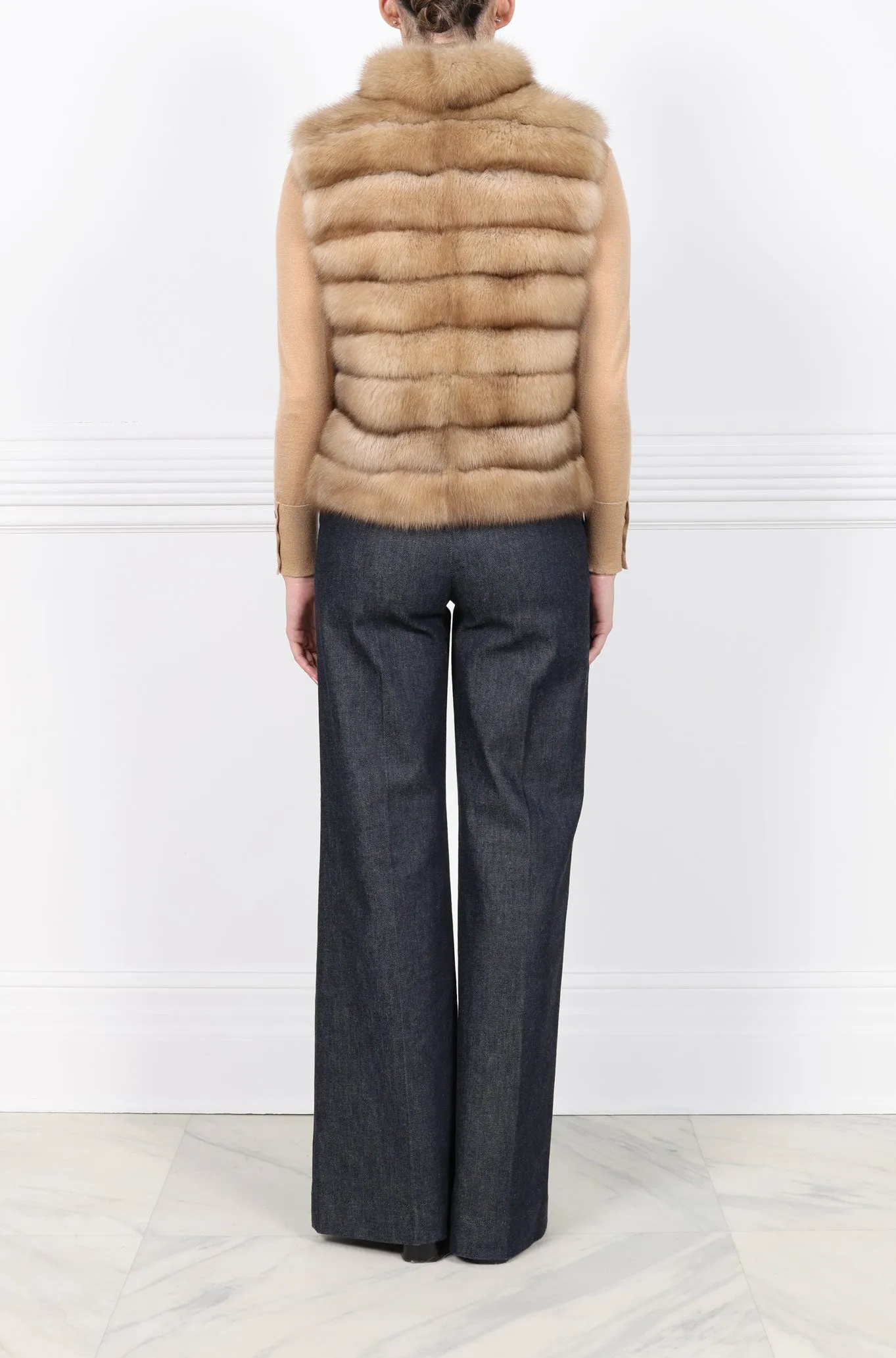 The Eliana Golden Sable Zip Vest sold by Pologeorgis product image thumbnail 4