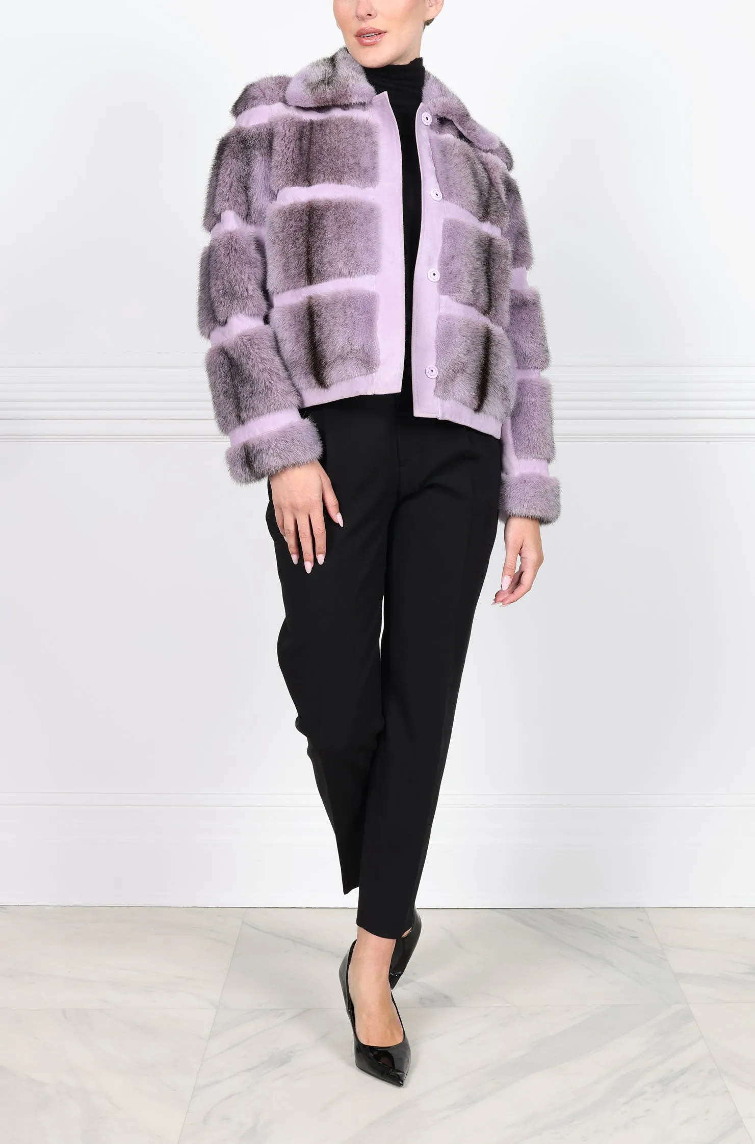 The Mini Lodge Mink Fur & Suede Jacket sold by Pologeorgis product image thumbnail 5