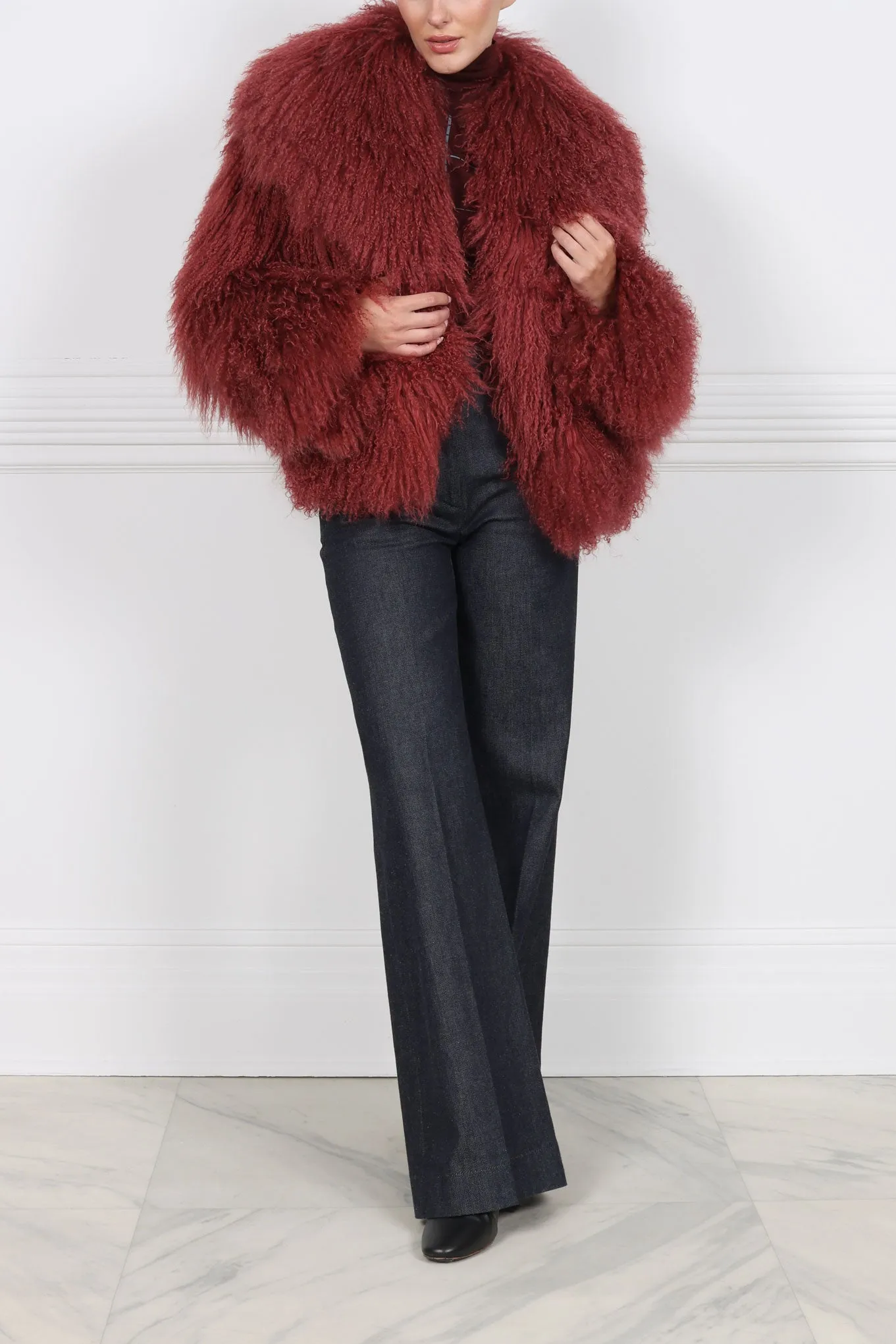 The Brynn Shearling Jacket in Red sold by Pologeorgis product image thumbnail 2