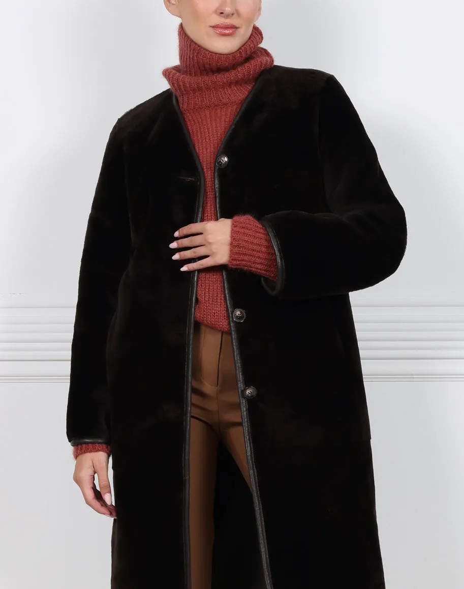 The Annie Reversible Merino Shearling Coat sold by Pologeorgis product image thumbnail 3