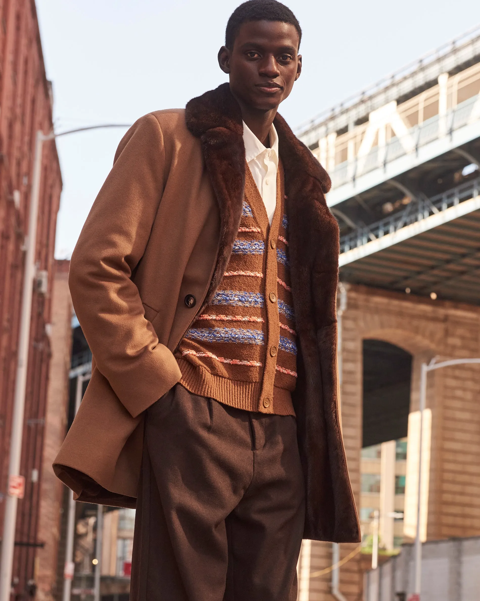 Men's Mink Lined Cashmere Coat sold by Pologeorgis product image thumbnail 2