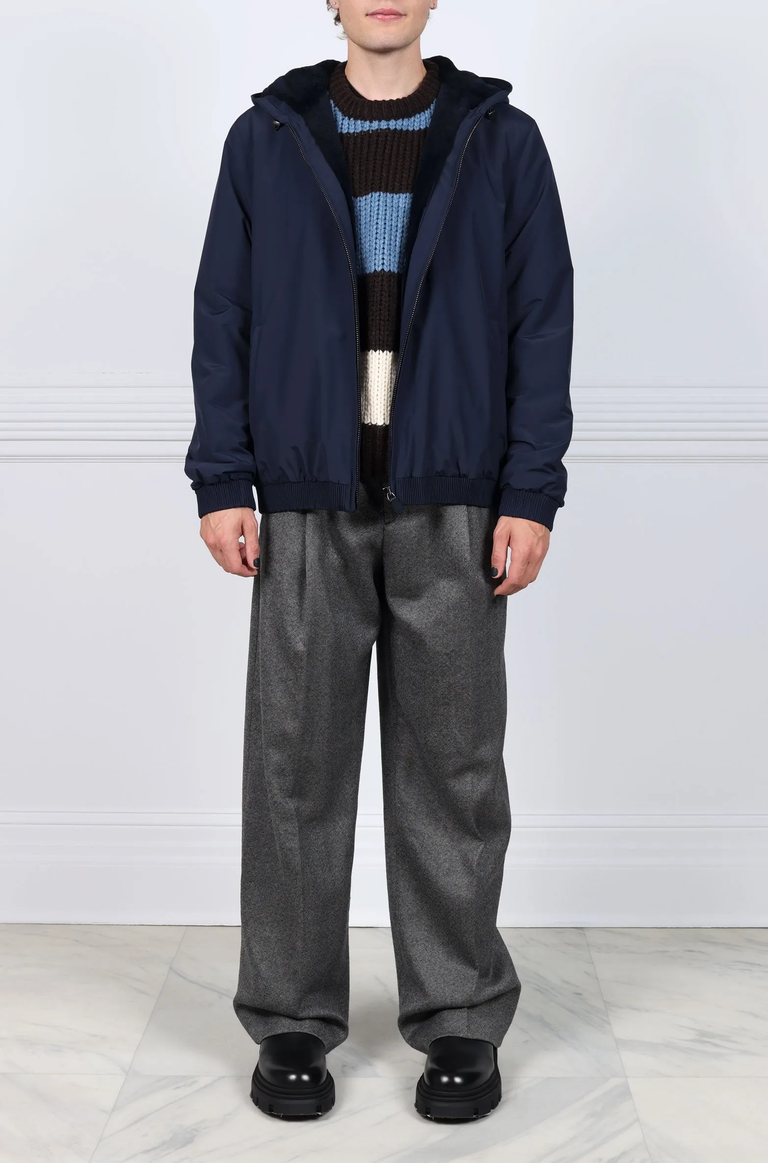 Men's Mink Lined Hooded Bomber sold by Pologeorgis product image thumbnail 4