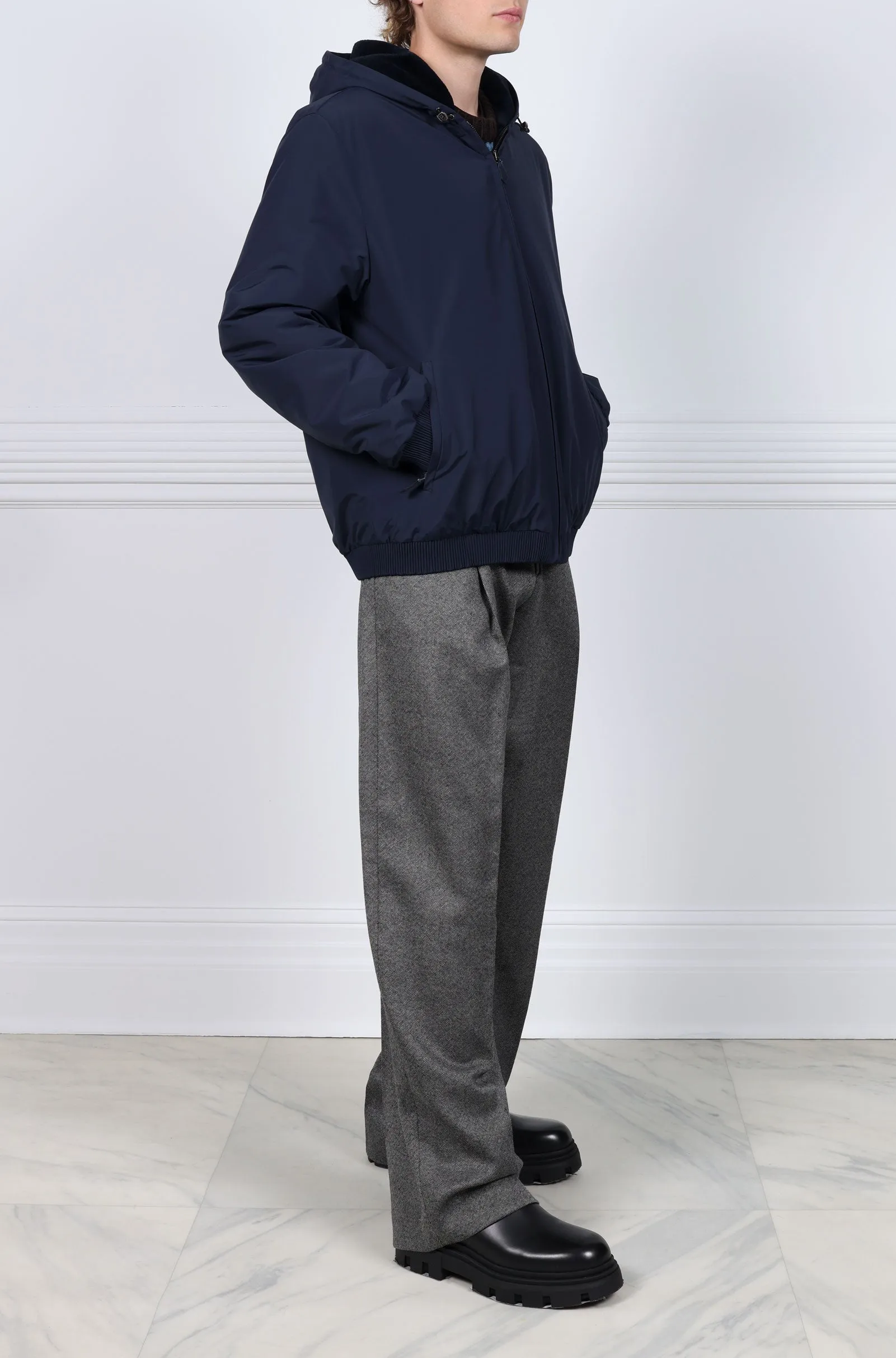 Men's Mink Lined Hooded Bomber sold by Pologeorgis product image thumbnail 5