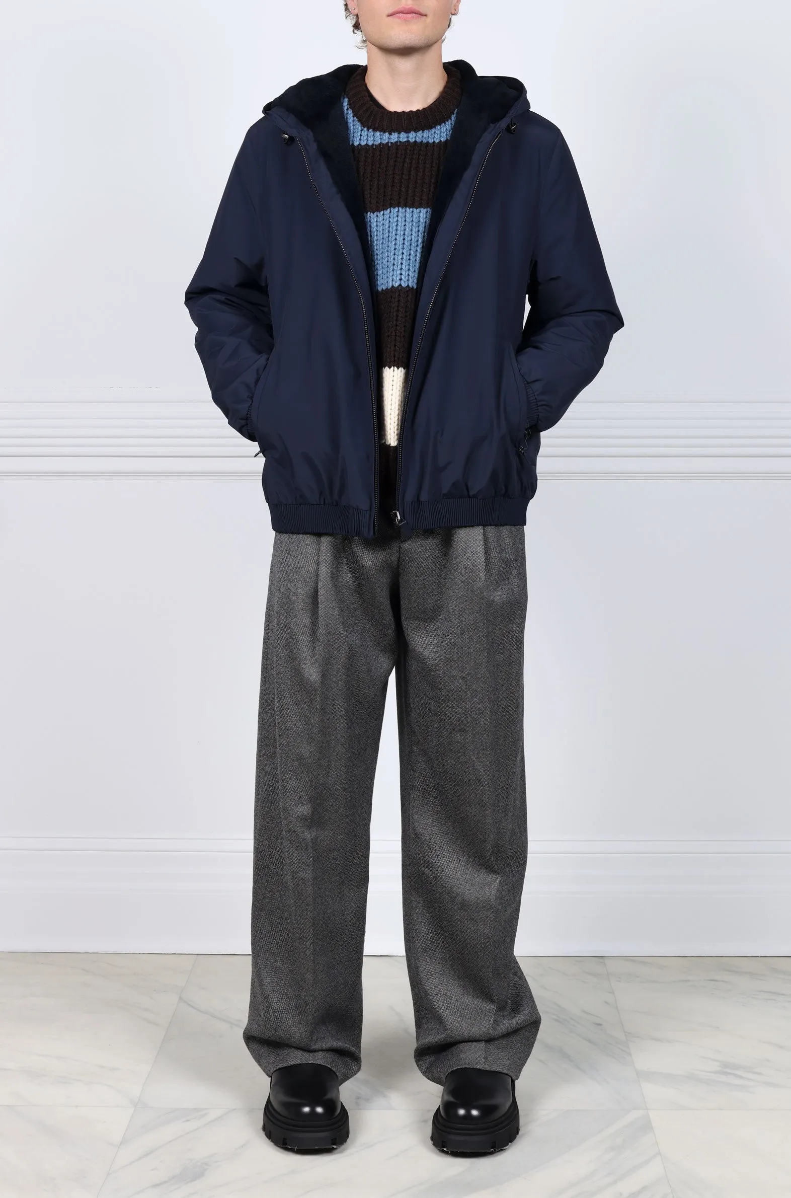 Men's Mink Lined Hooded Bomber sold by Pologeorgis product image thumbnail 3