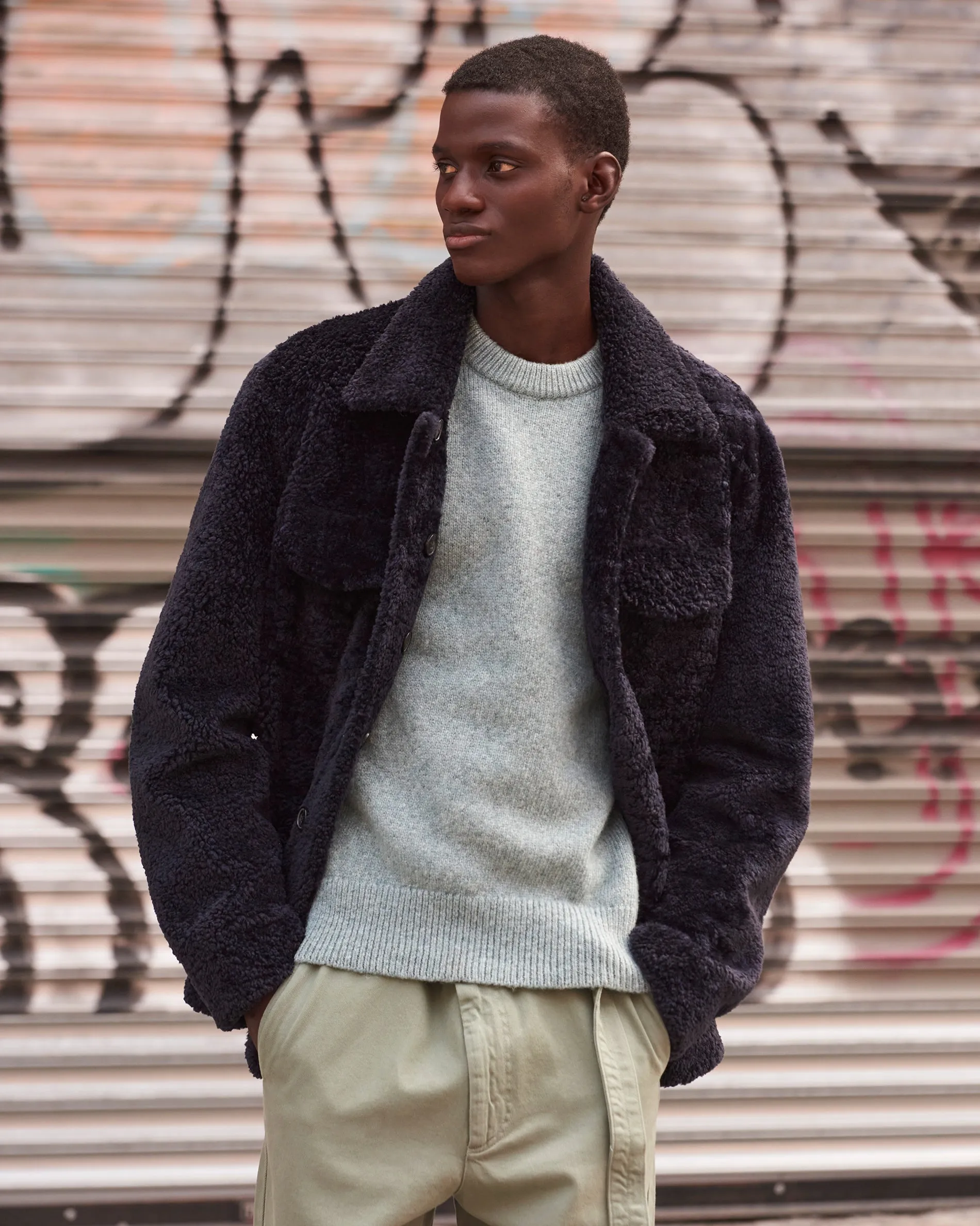 Mens Reversible Shearling Safari Jacket sold by Pologeorgis product image thumbnail 2