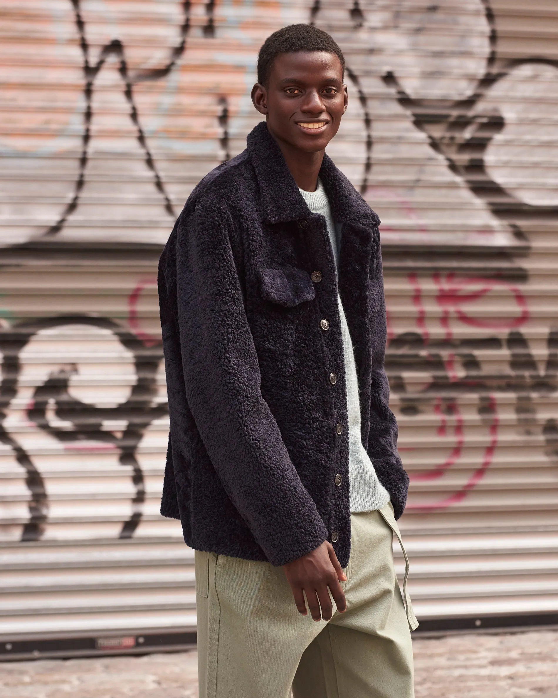 Mens Reversible Shearling Safari Jacket sold by Pologeorgis product image thumbnail 3