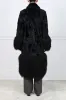 Shearling Coat with Curly Lamb Peplum & Trim sold by Pologeorgis