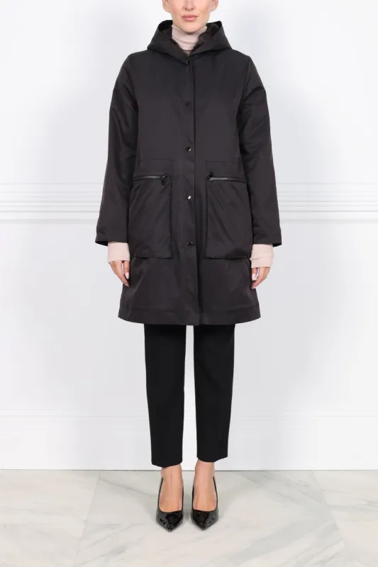 Hooded Mink Lined Rain Coat sold by Pologeorgis