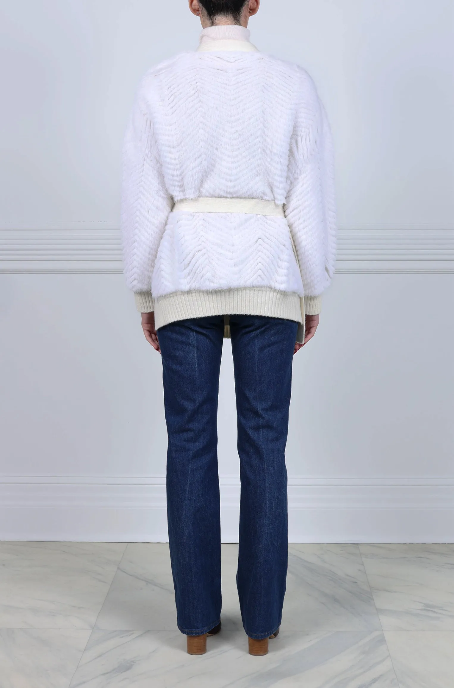The Ayla Mink Fur on Knit Jacket sold by Pologeorgis product image thumbnail 3