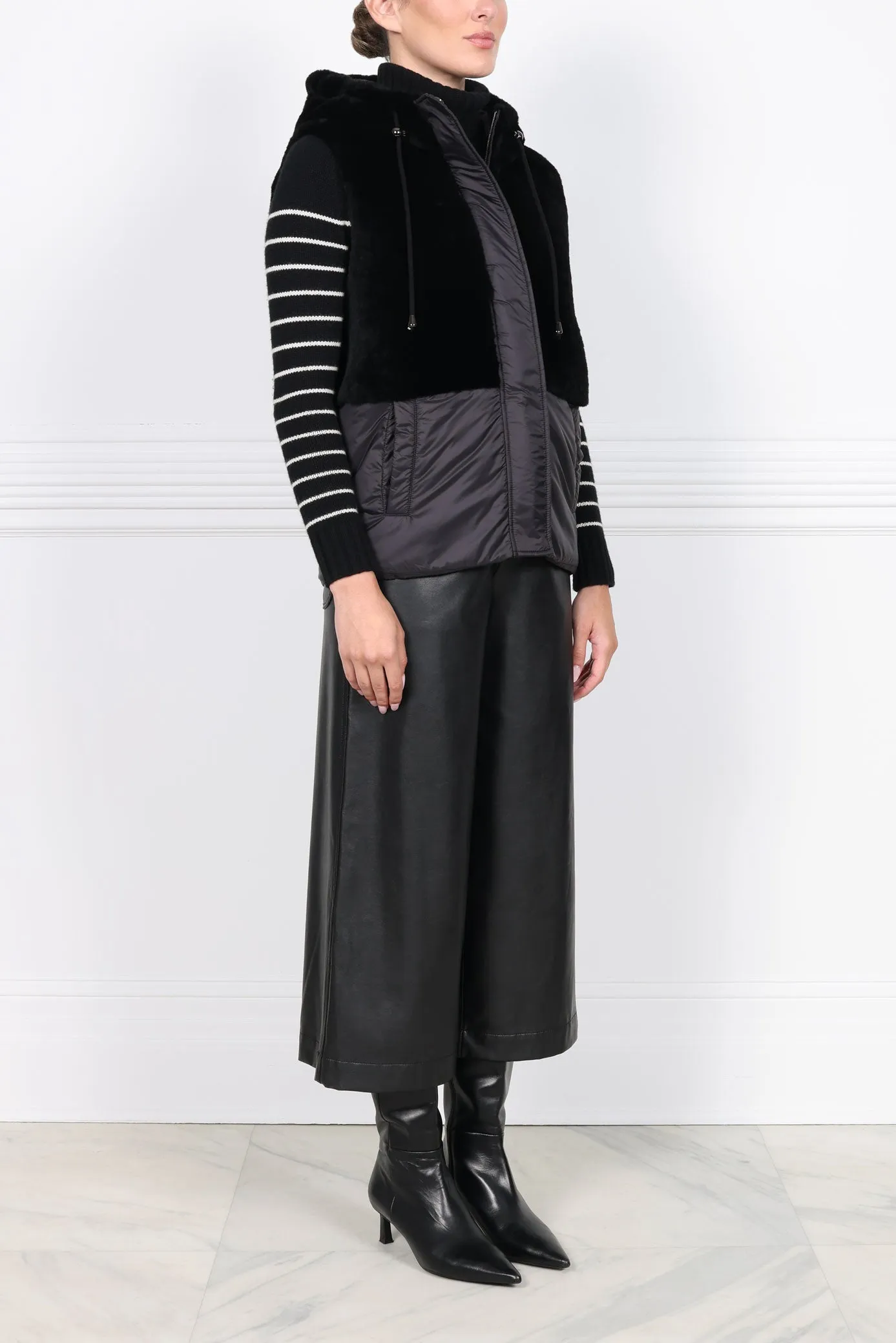 The BC Hooded Shearling Puffer Vest sold by Pologeorgis product image thumbnail 5