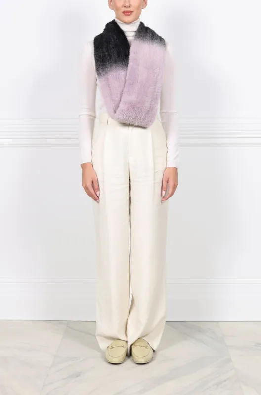 Ombre Dyed Knitted Mink Infinity Scarf in Multiple Colorways sold by Pologeorgis