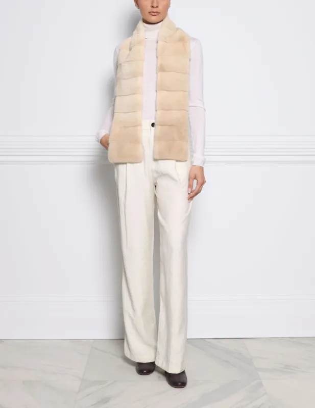 Long Cross Cut Mink Scarf sold by Pologeorgis