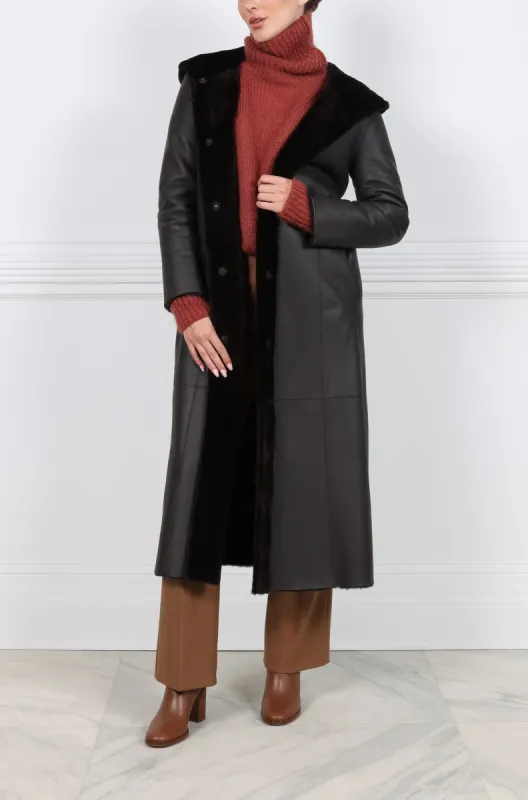 Hooded Reversible Merino Shearling Coat sold by Pologeorgis