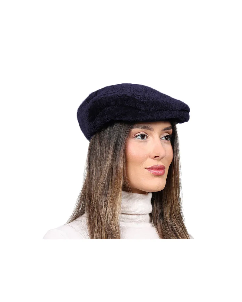 Curly Shearling Driver Hat sold by Pologeorgis product image thumbnail 3