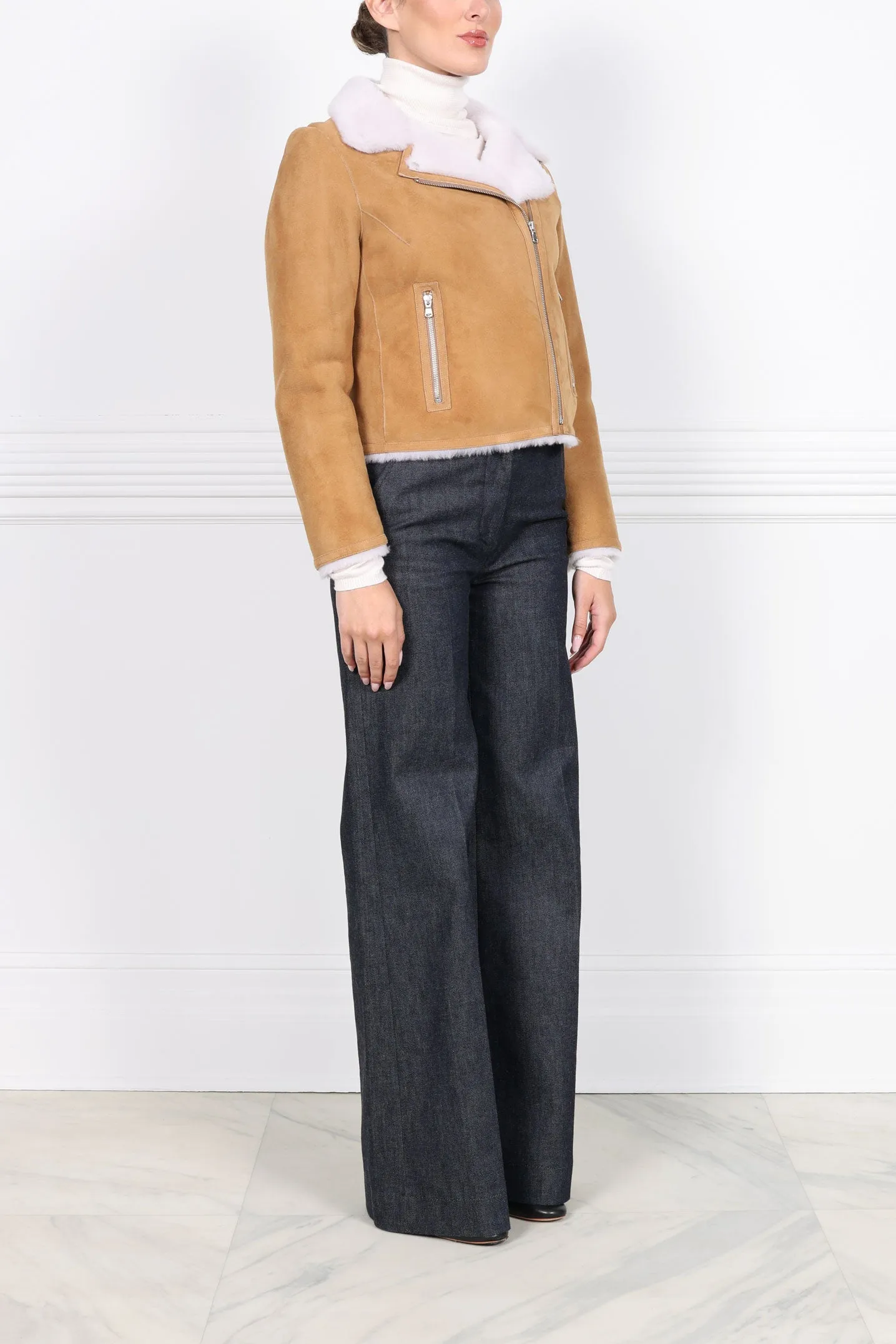 The Moto Shearling Jacket sold by Pologeorgis product image thumbnail 3