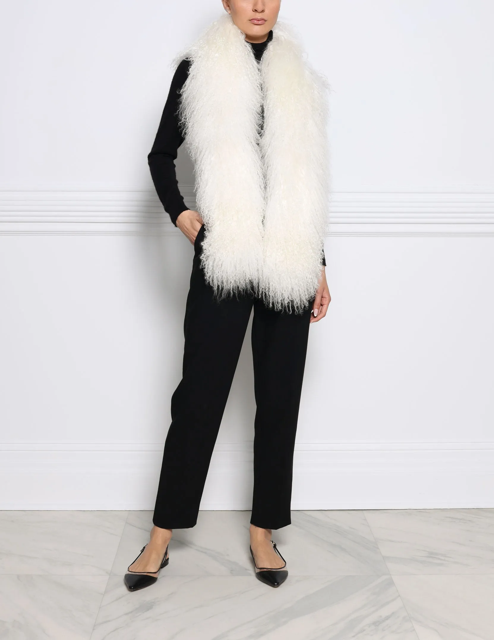 62" Curly Shearling Scarf sold by Pologeorgis product image thumbnail 2