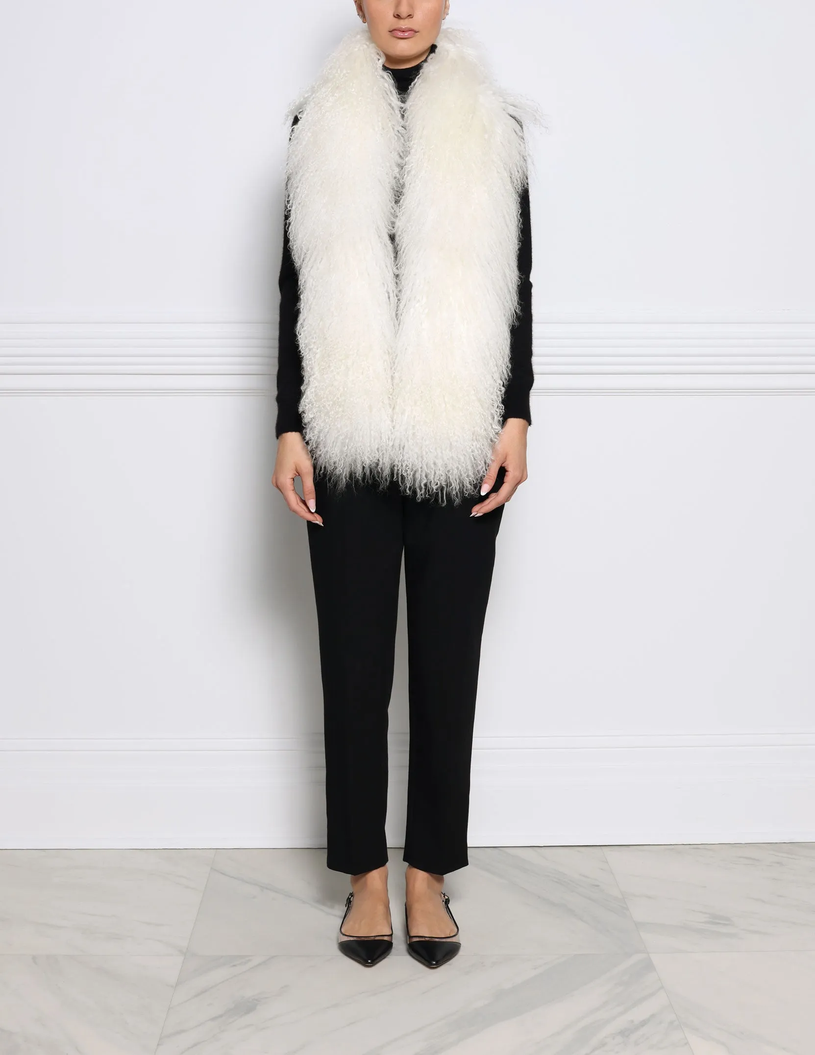 62" Curly Shearling Scarf sold by Pologeorgis product image thumbnail 3