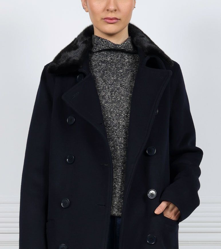 Fur Lined Peacoat with Mink Trim sold by Pologeorgis product image thumbnail 4