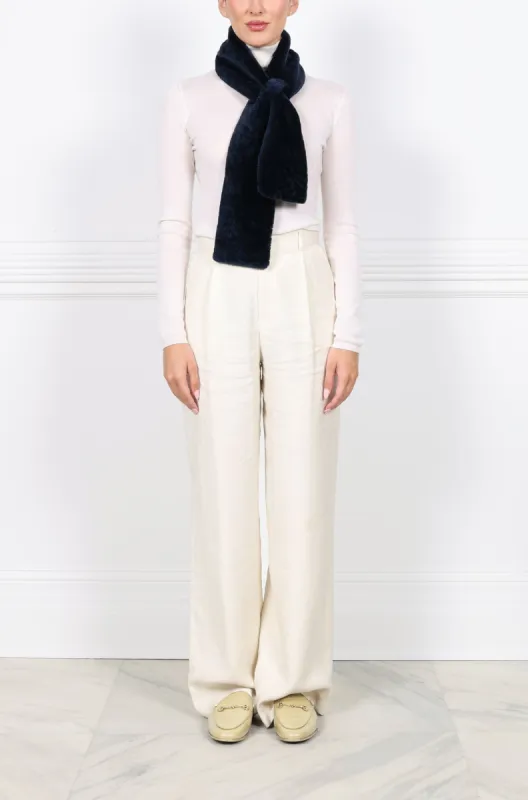 Sheared Cosmos Shearling Pull Through Scarf sold by Pologeorgis
