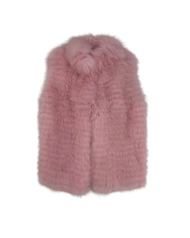 The Nina Stripped Fox Fur Vest sold by Pologeorgis product image thumbnail 5