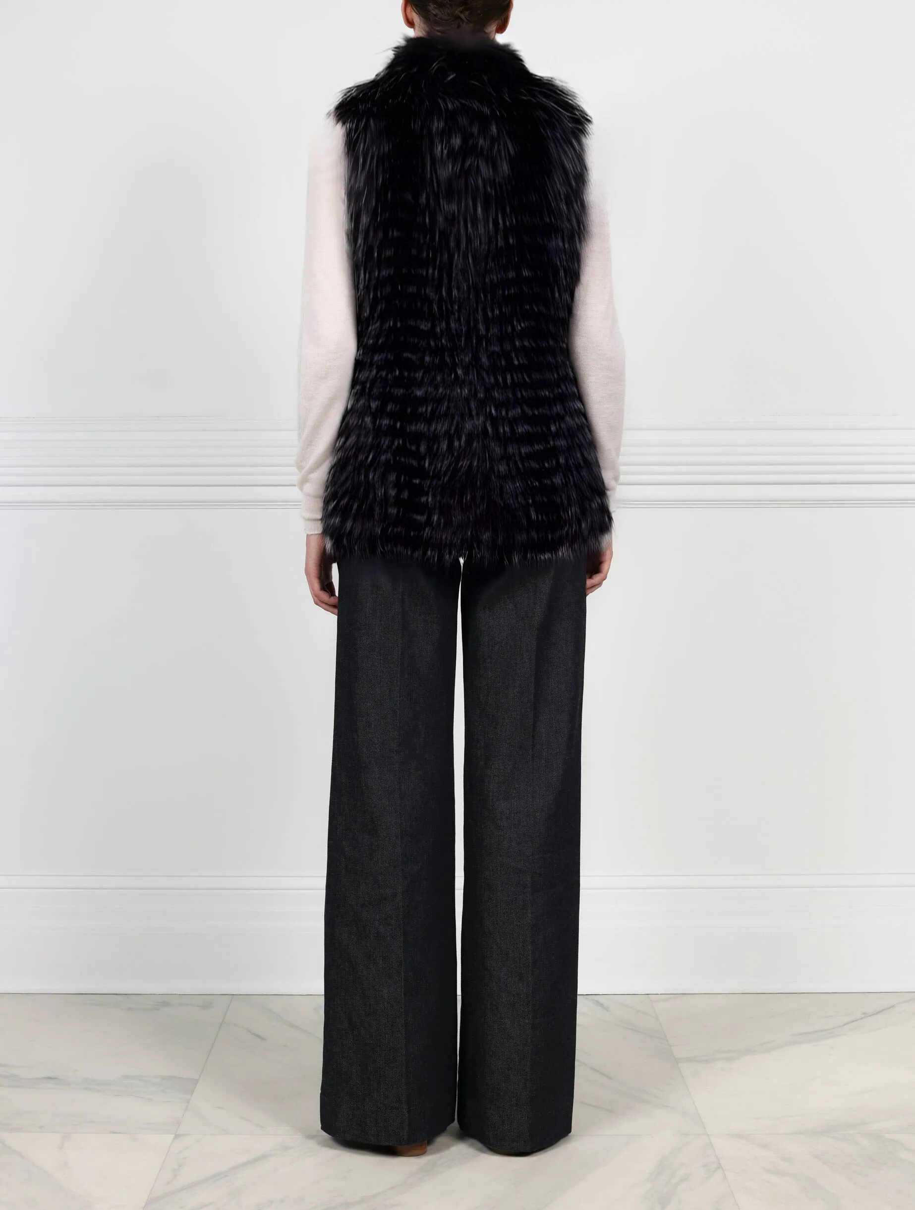 The Nina Stripped Fox Fur Vest sold by Pologeorgis product image thumbnail 2