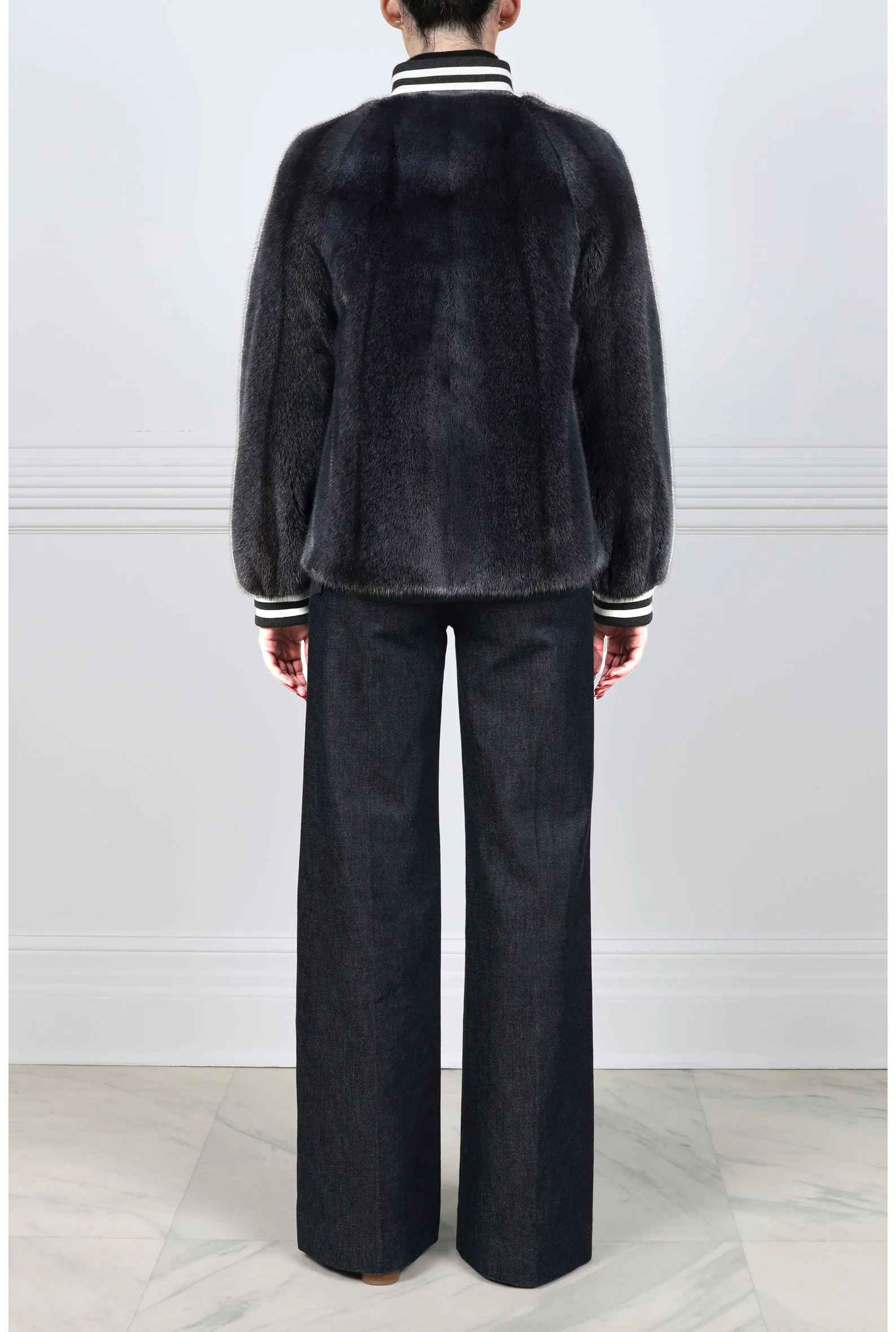 The Boyfriend Mink Bomber Jacket sold by Pologeorgis product image thumbnail 2