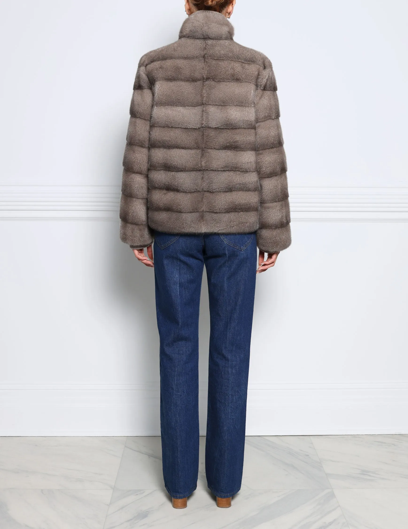 The Royal Mink Fur Jacket in Taupe sold by Pologeorgis product image thumbnail 4