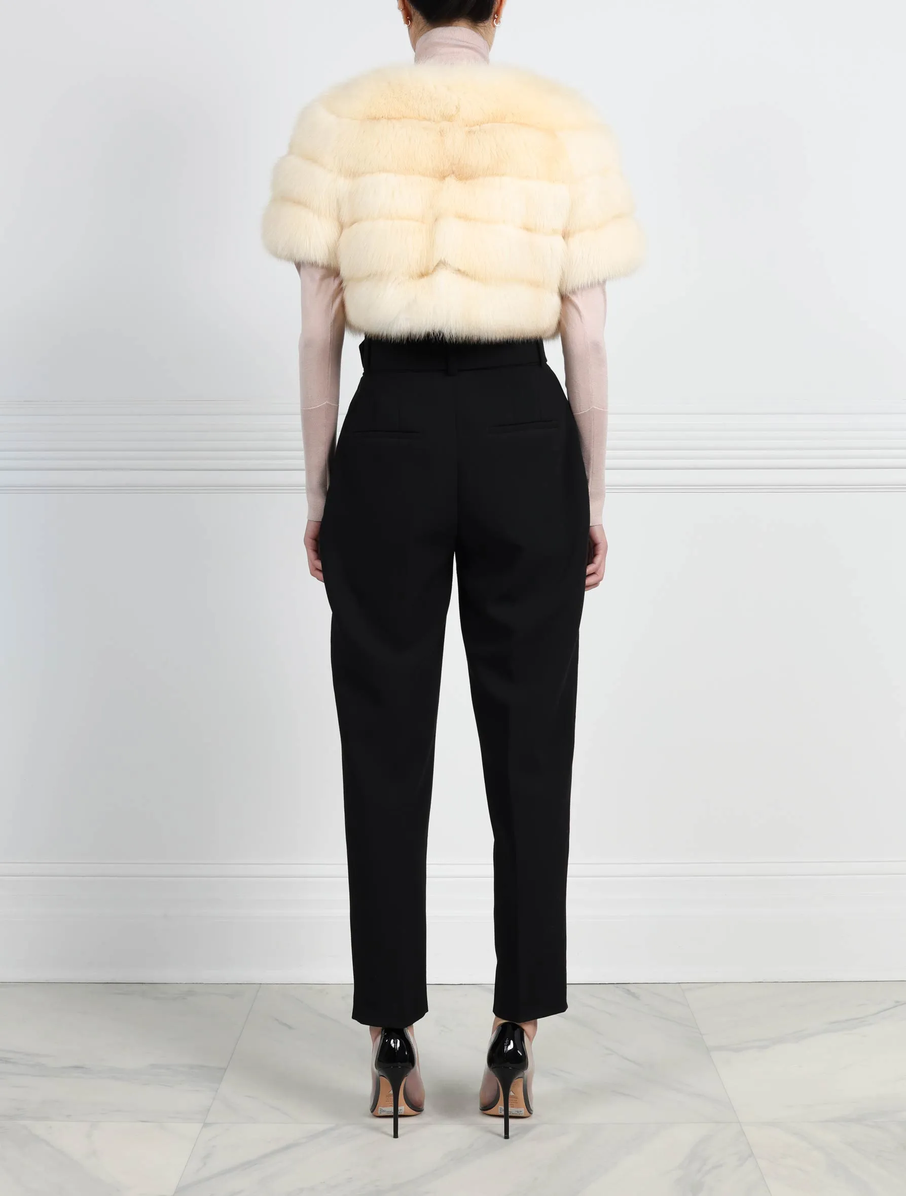 The Sable Stratus Fur Shrug in Ivory sold by Pologeorgis product image thumbnail 2