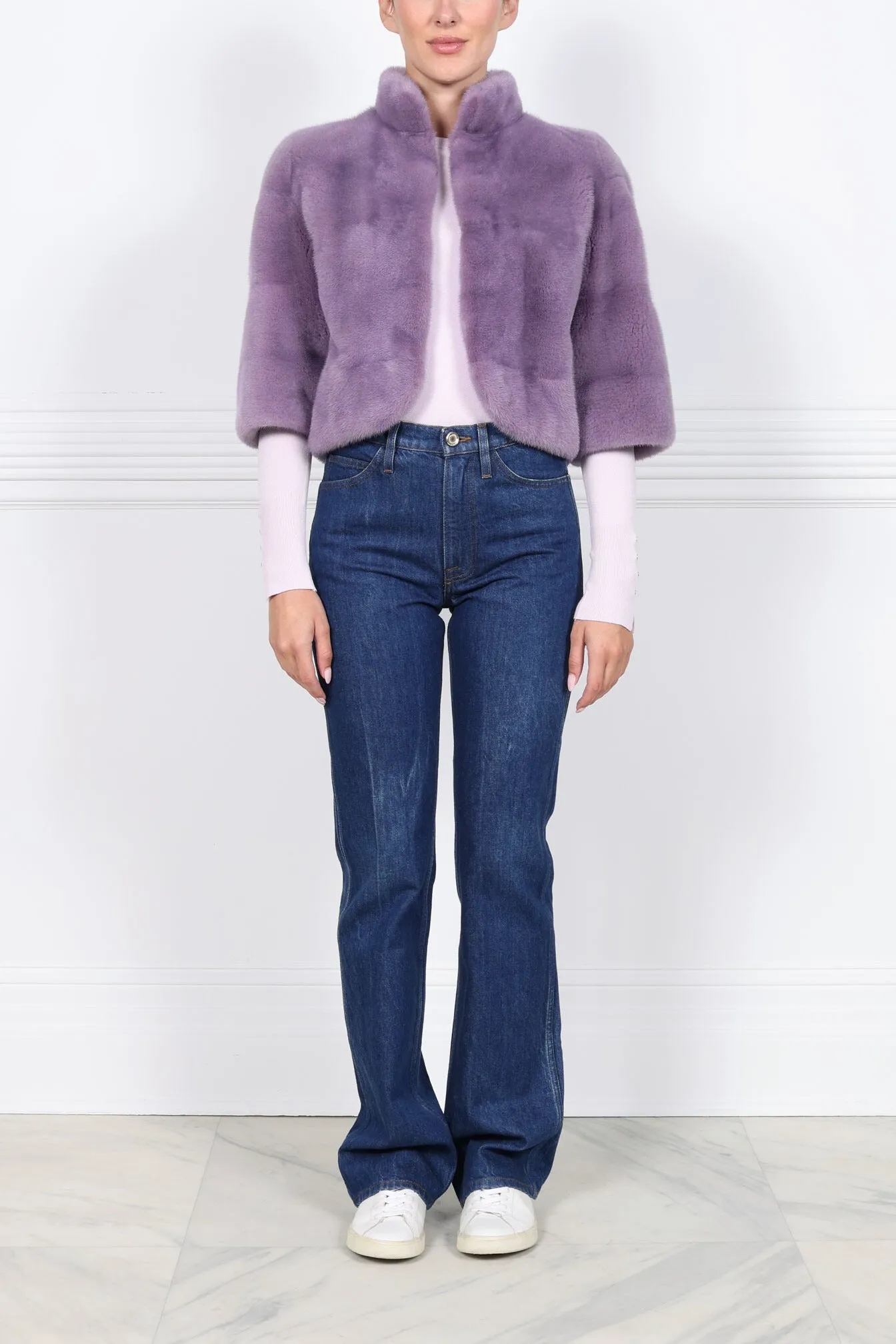 The Alora Mink Jacket in Lavender sold by Pologeorgis product image thumbnail 3