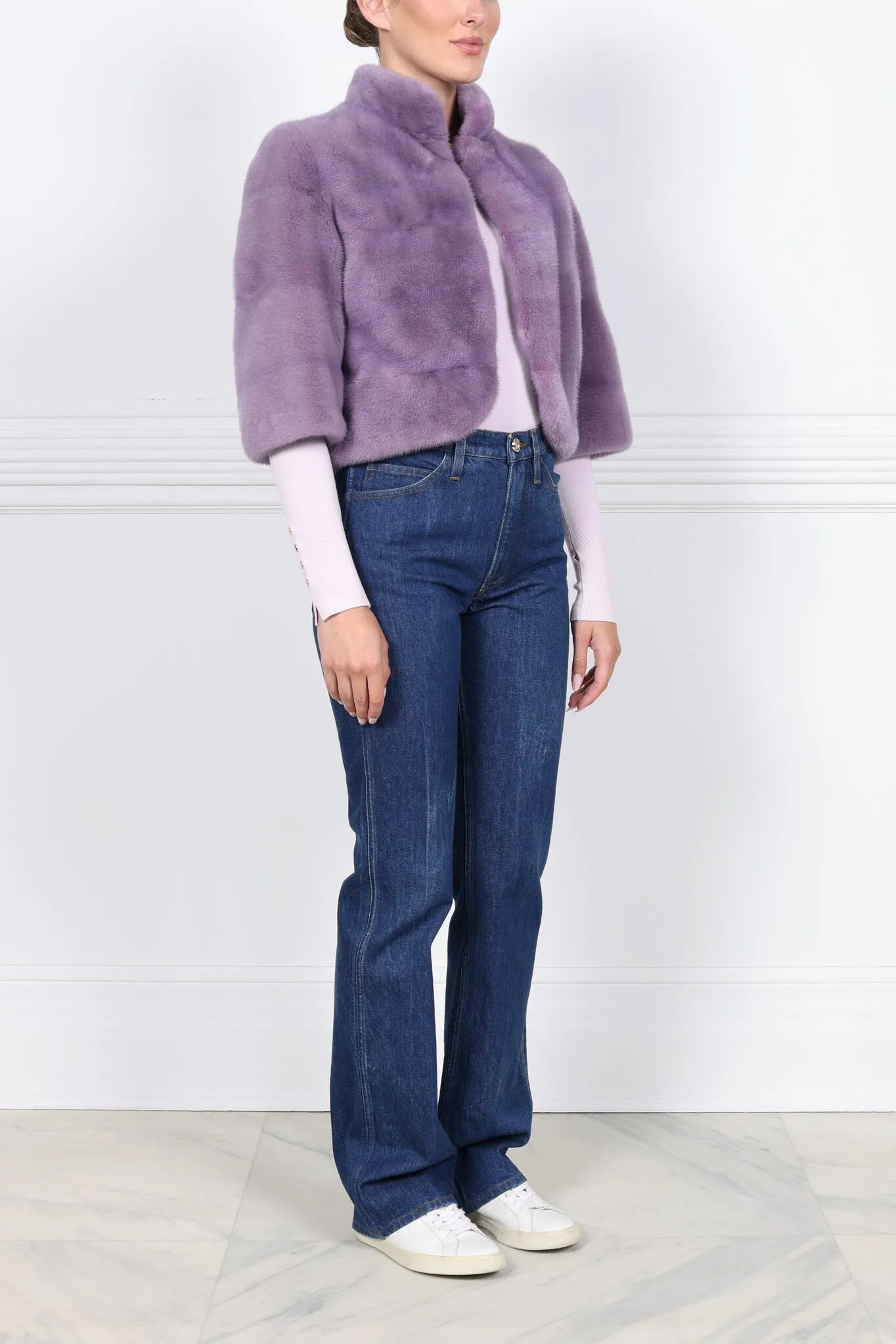 The Alora Mink Jacket in Lavender sold by Pologeorgis product image thumbnail 4
