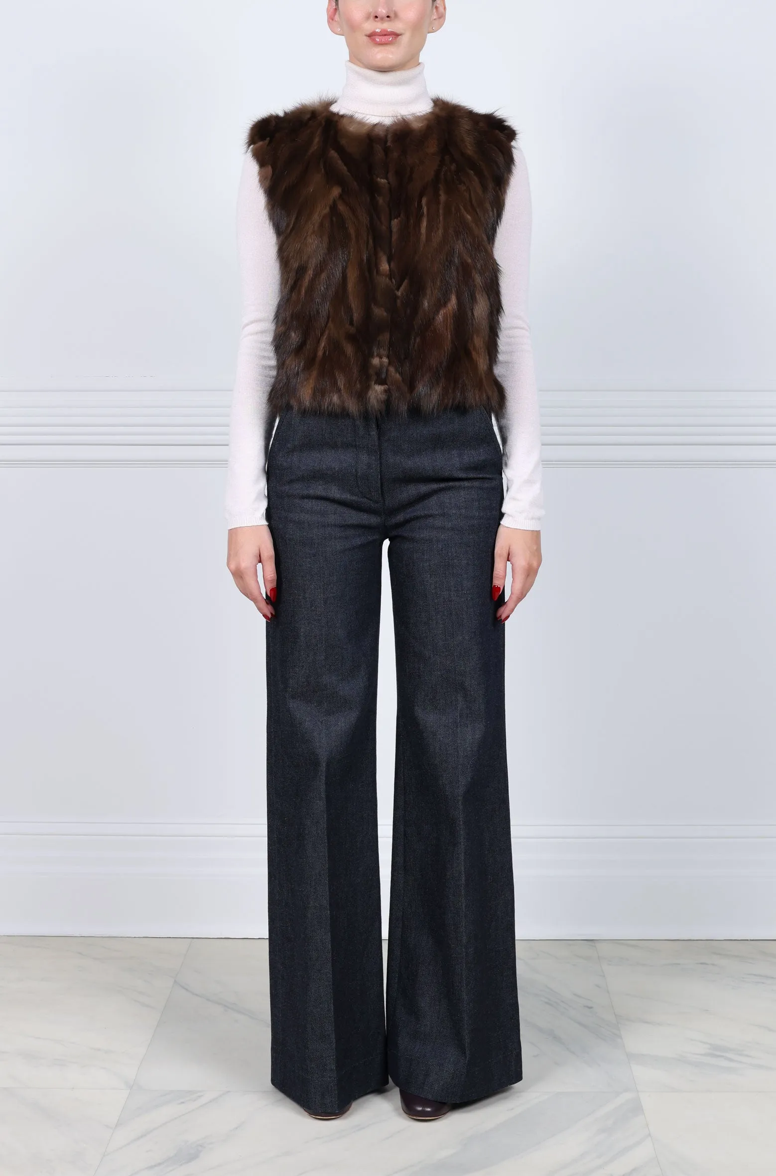 Upcycled Sable Fur Vest sold by Pologeorgis