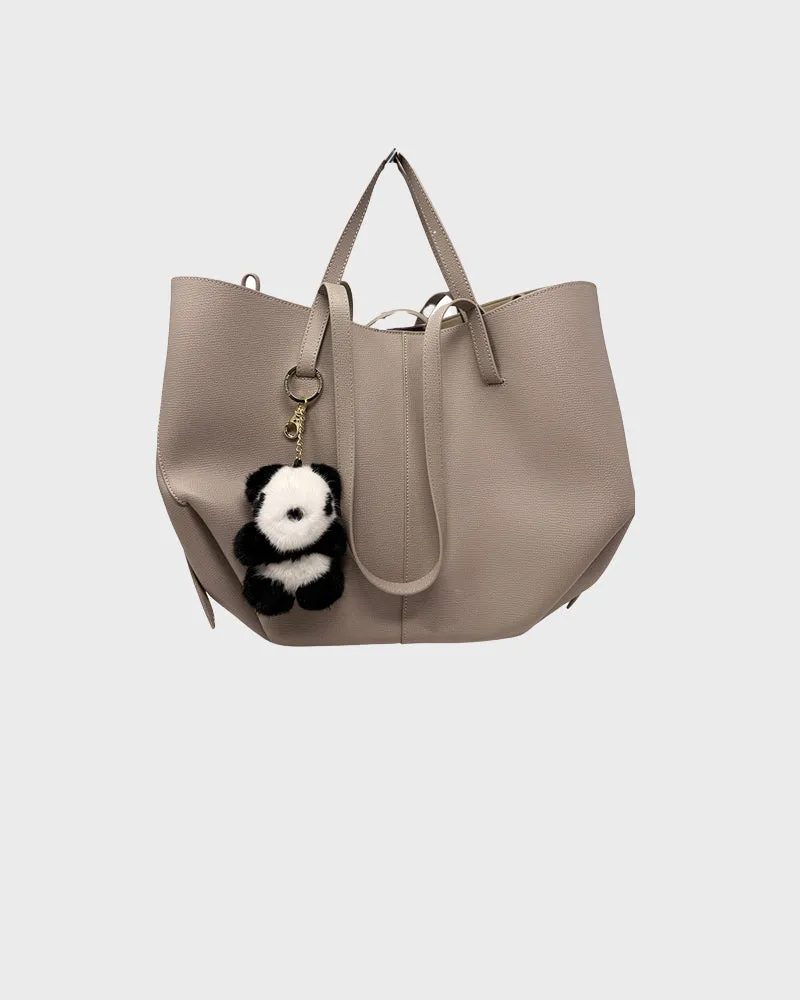 Panda Bag Charm Key Ring Made of Mink sold by Pologeorgis