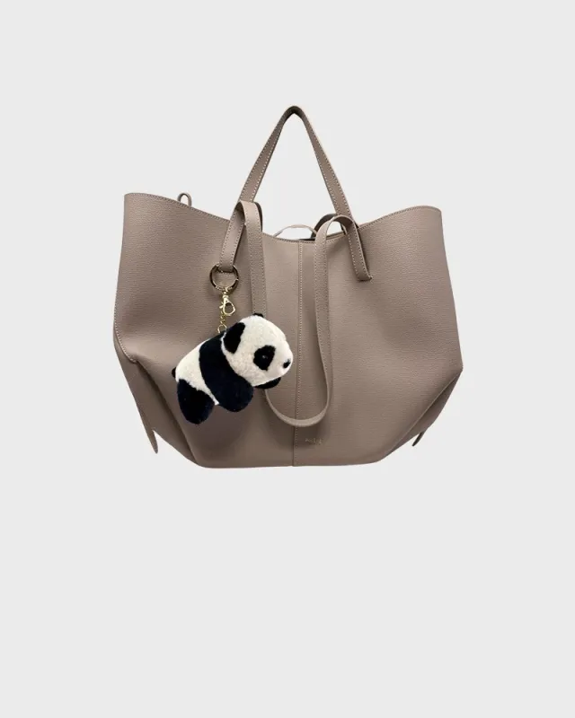Panda Bag Charm Key Ring Made of Shearling sold by Pologeorgis