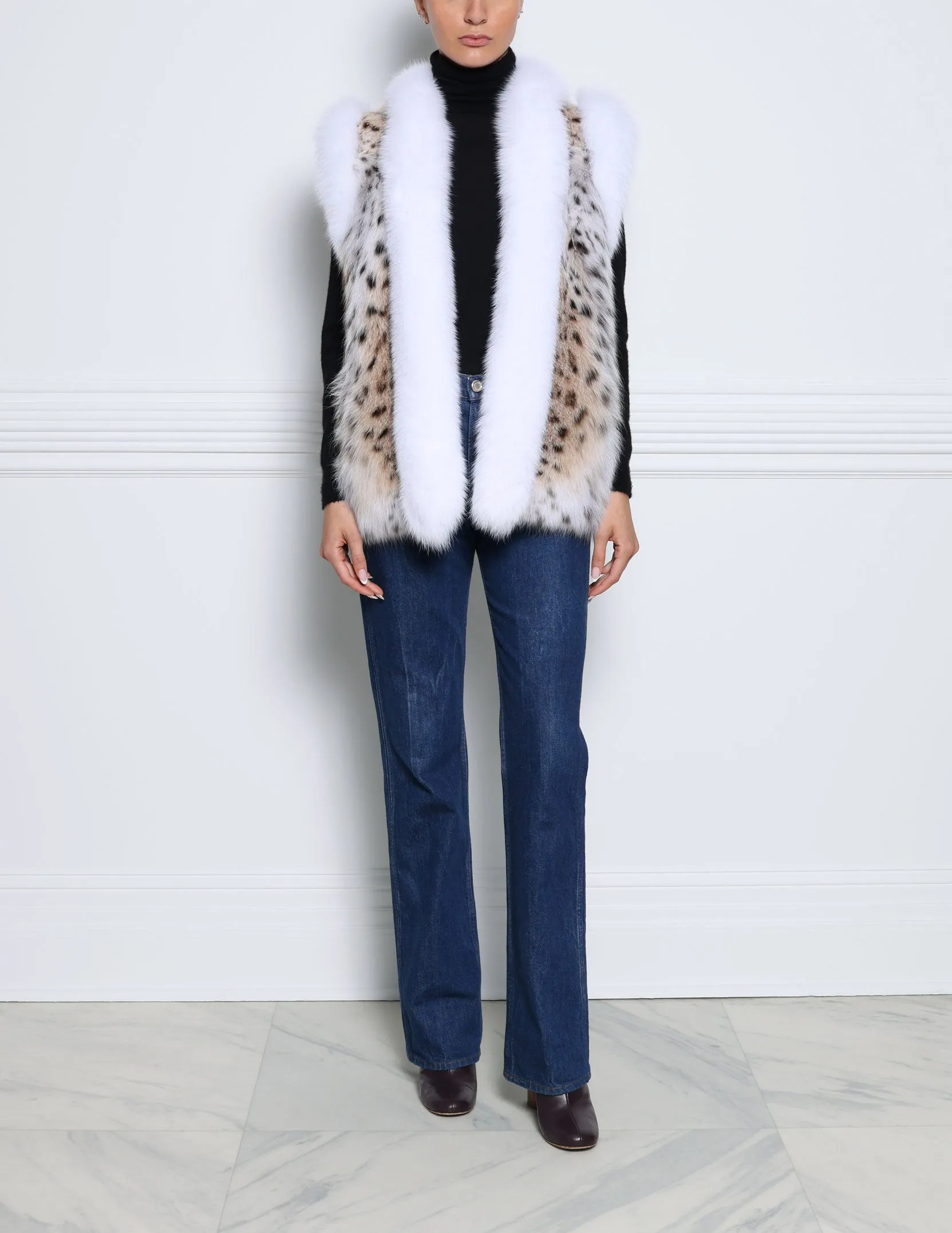 The Spotted Fur Vest sold by Pologeorgis