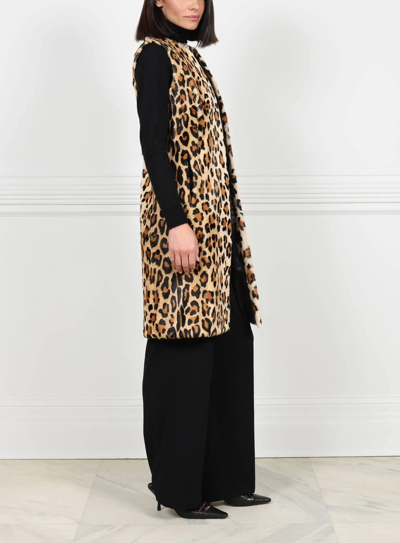 Leopard Shearling Vest sold by Pologeorgis product image thumbnail 3