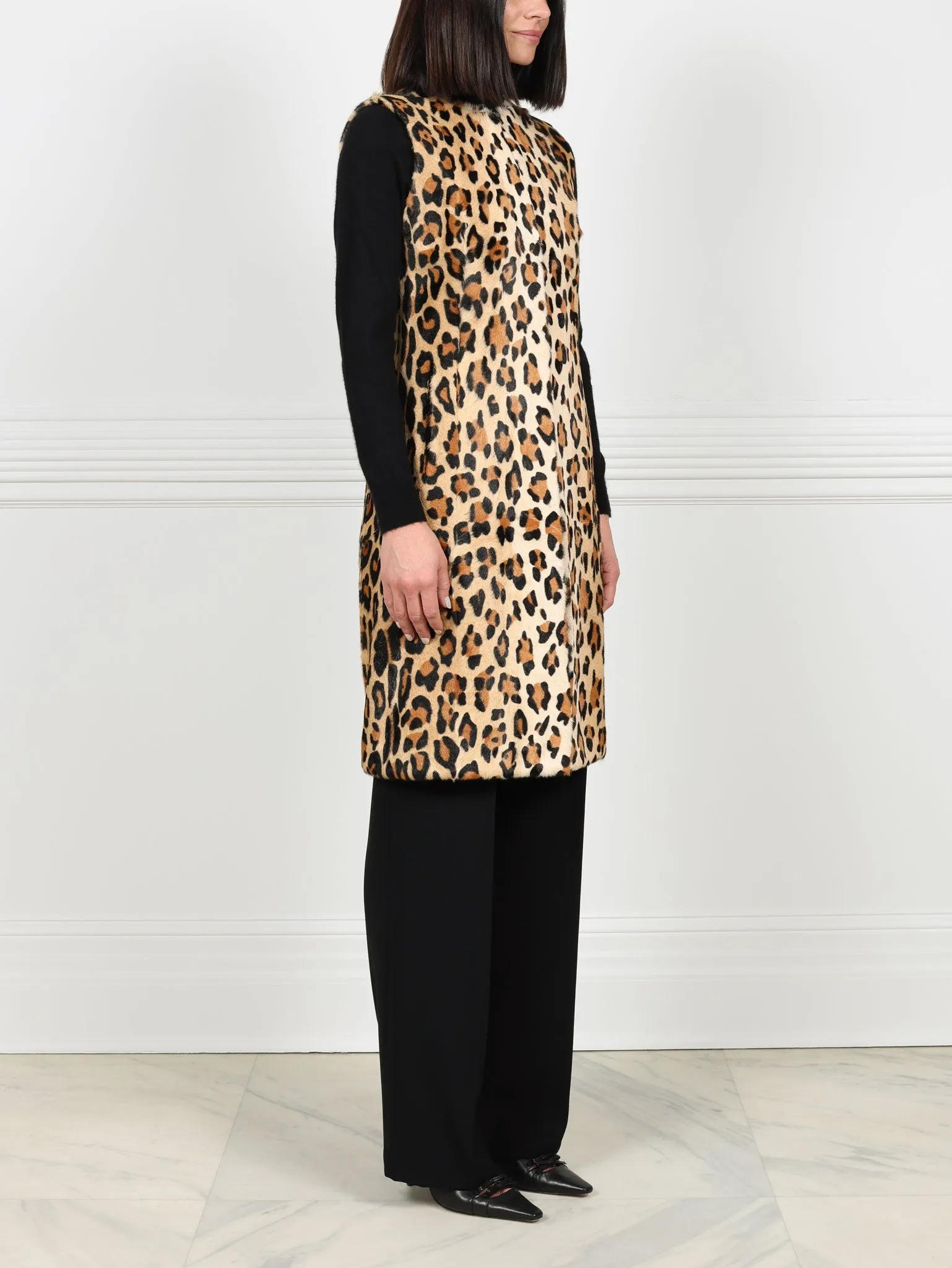 Leopard Shearling Vest sold by Pologeorgis product image thumbnail 4